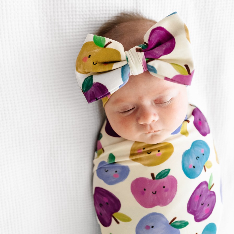 Sleep Little Sleepies Layette | Berry Apple Of My Eye Swaddle + Luxe Bow Headband Set Main Section