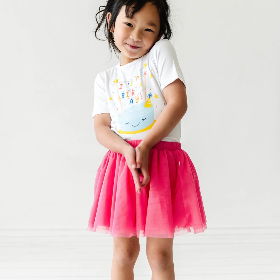 Play Little Sleepies Bottoms | Raspberry Pink Bamboo Viscose Lined Tutu Main Section