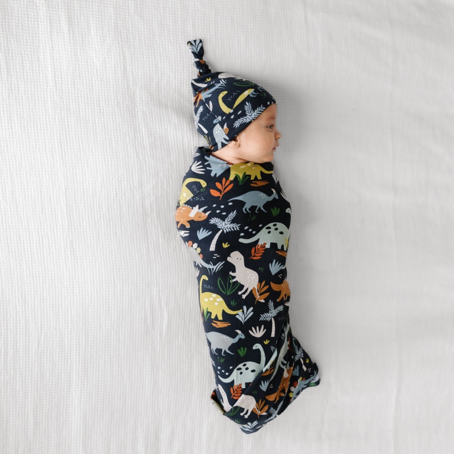 Sleep Little Sleepies Layette | Navy Jurassic Jungle Swaddle + Hat Set Main Section