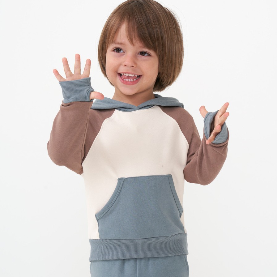 Play Little Sleepies Tops & Sweaters | Cream Colorblock Pullover Hoodie Main Section