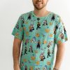 Adult Little Sleepies Men'S Pajamas | Star Wars Grogu & Friends Men'S Short Sleeve Bamboo Viscose Pajama Top Main Section