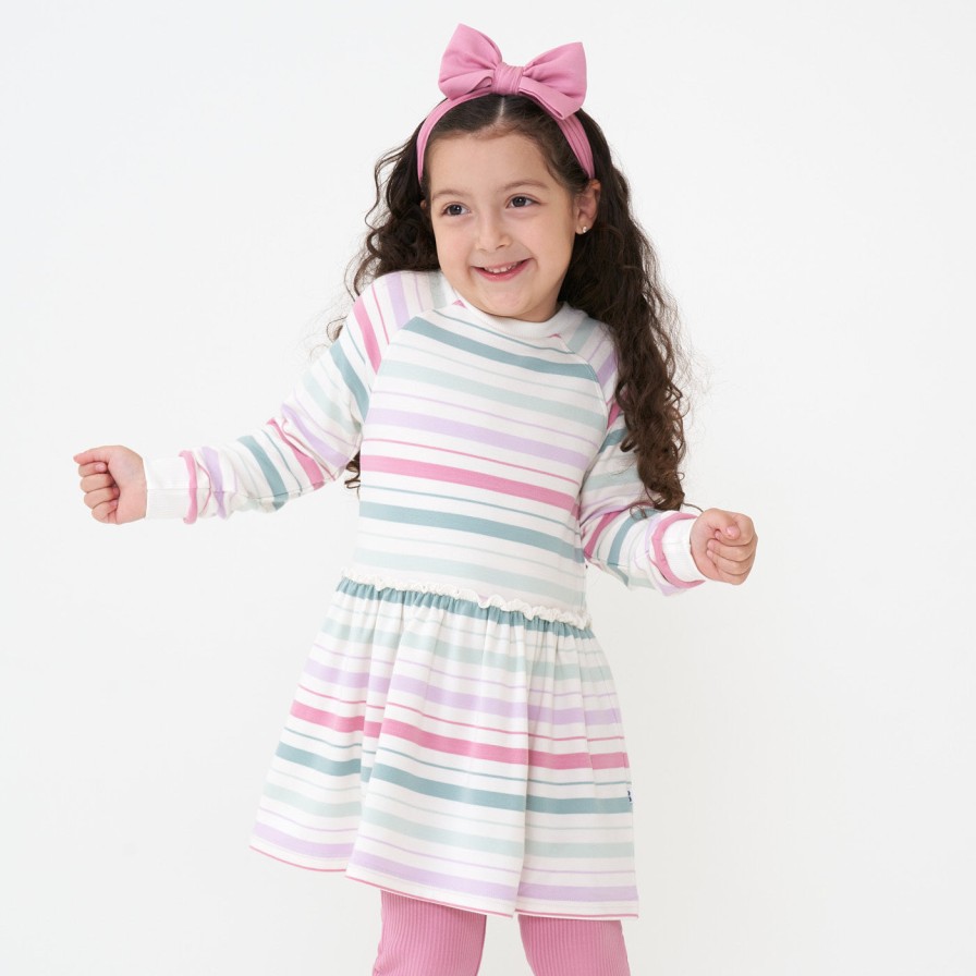 Play Little Sleepies Dresses | Winter Stripe Long Sleeve Drop Waist Dress Main Section