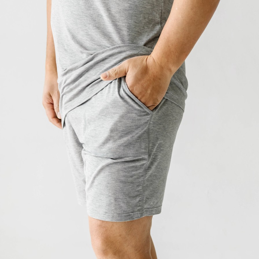 Adult Little Sleepies Men'S Pajamas | Heather Gray Men'S Pajama Shorts Main Section