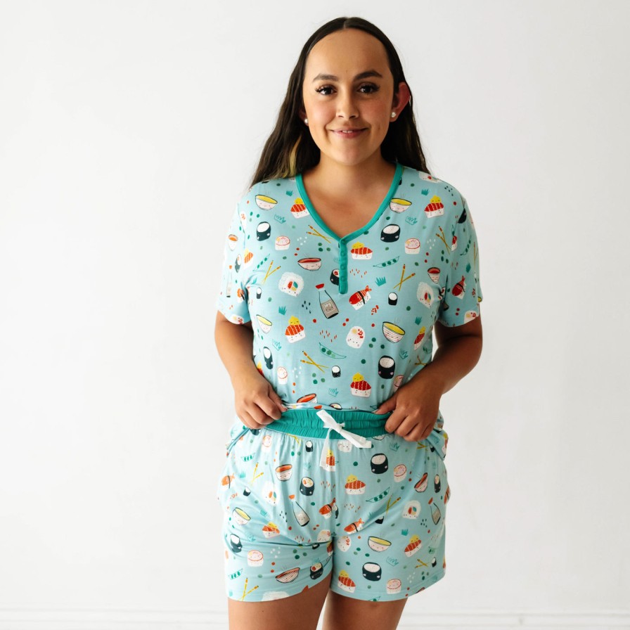 Adult Little Sleepies Women'S Pajamas | Sushi Women'S Bamboo Viscose Pajama Shorts Main Section