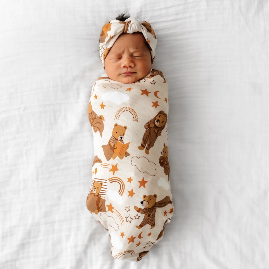 Sleep Little Sleepies Layette | Beary Sleepy Swaddle & Headband Set Main Section