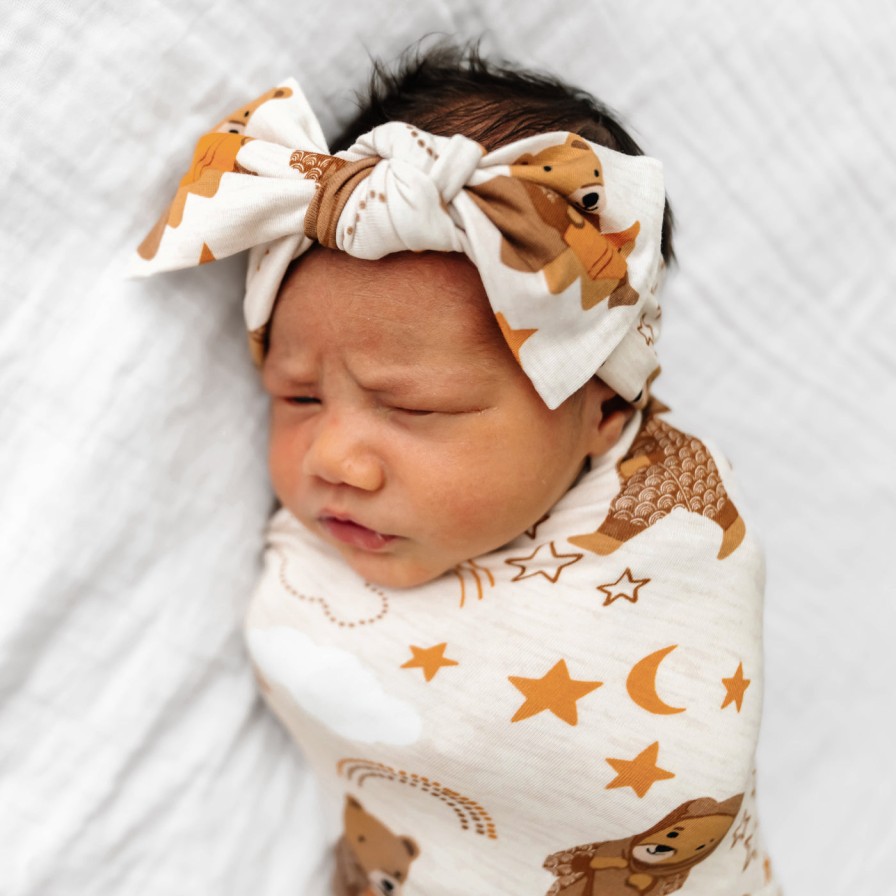 Sleep Little Sleepies Layette | Beary Sleepy Swaddle & Headband Set Main Section