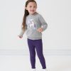 Play Little Sleepies Bottoms | Deep Amethyst Ribbed Lettuce Legging Main Section