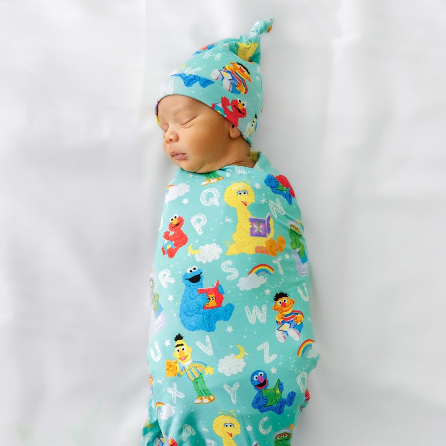 Sleep Little Sleepies Layette | Spelling With Sesame Street Swaddle + Hat Set Main Section