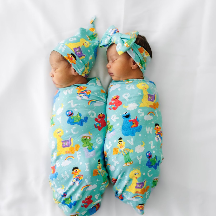 Sleep Little Sleepies Layette | Spelling With Sesame Street Swaddle + Hat Set Main Section