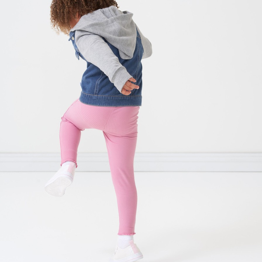 Play Little Sleepies Bottoms | Garden Rose Ribbed Lettuce Legging Main Section