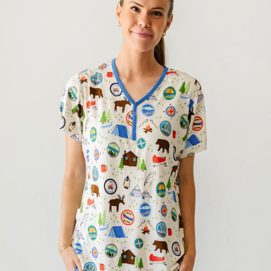 Adult Little Sleepies Women'S Pajamas | Great Outdoors Women'S Short Sleeve Pajama Top Main Section