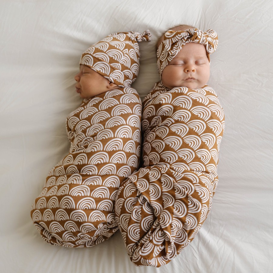 Sleep Little Sleepies Layette | Rust Rainbows Swaddle & Hat Set Main Section