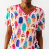 Adult Little Sleepies Women'S Pajamas | Pink Rainbow Sprinkles Women'S Short Sleeve Pajama Top Main Section