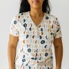 Adult Little Sleepies Women'S Pajamas | Luna Neutral Women'S Short Sleeve Pajama Top Main Section