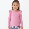 Play Little Sleepies Tops & Sweaters | Garden Rose Long Sleeve Flutter Lettuce Tee Main Section