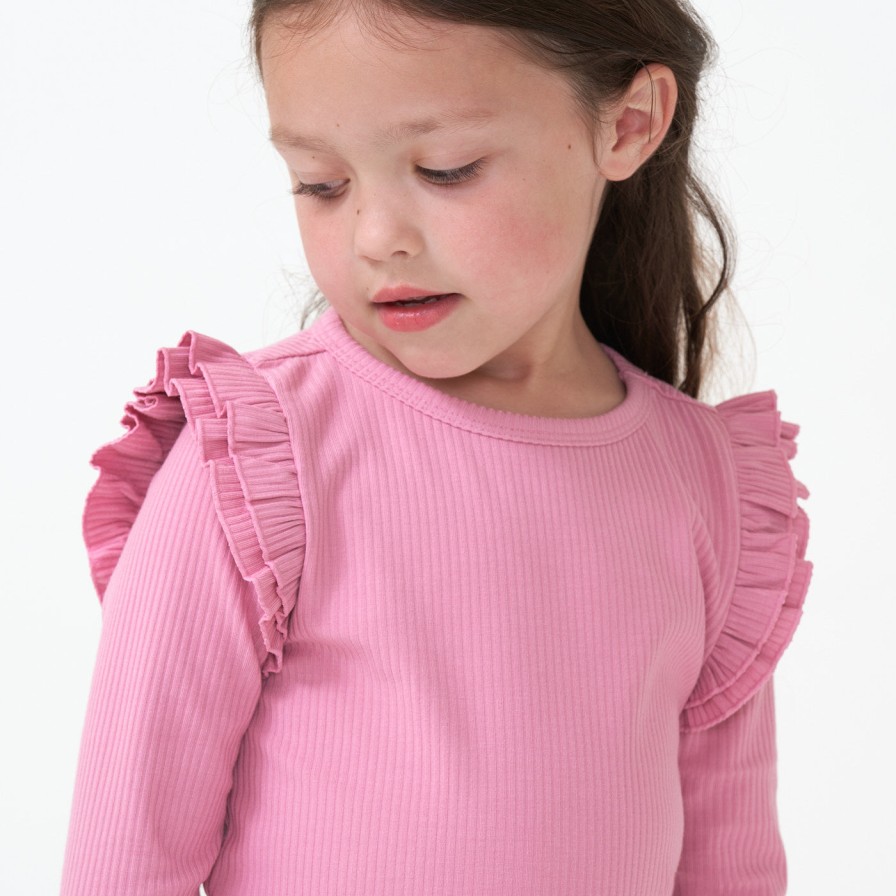 Play Little Sleepies Tops & Sweaters | Garden Rose Long Sleeve Flutter Lettuce Tee Main Section