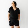 Adult Little Sleepies Women'S Pajamas | Solid Black Women'S Pajama Shorts Main Section