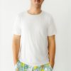 Adult Little Sleepies Men'S Pajamas | Bright White Men'S Short Sleeve Bamboo Viscose Pajama Top Main Section