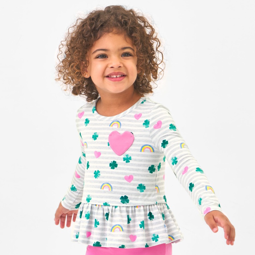 Play Little Sleepies Tops & Sweaters | Lucky In Love Pocket Peplum Tee Main Section