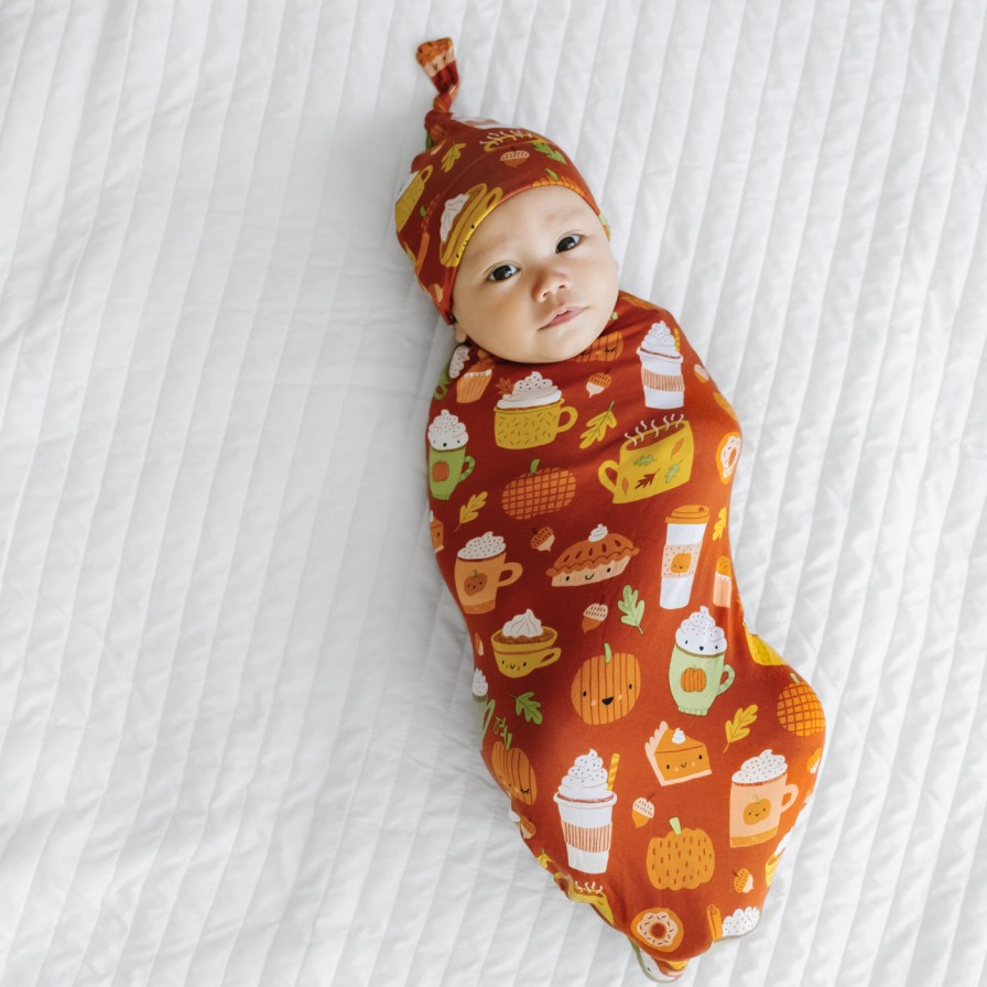 Sleep Little Sleepies Layette | Pumpkin Spice Swaddle & Hat Set Main Section