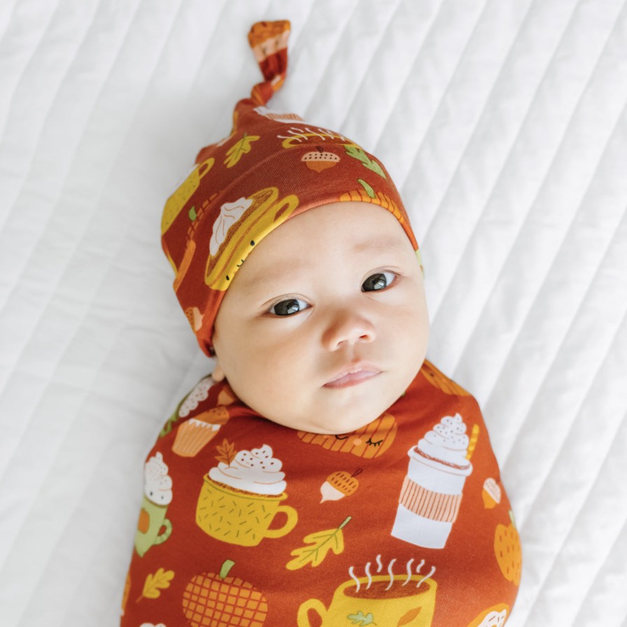 Sleep Little Sleepies Layette | Pumpkin Spice Swaddle & Hat Set Main Section