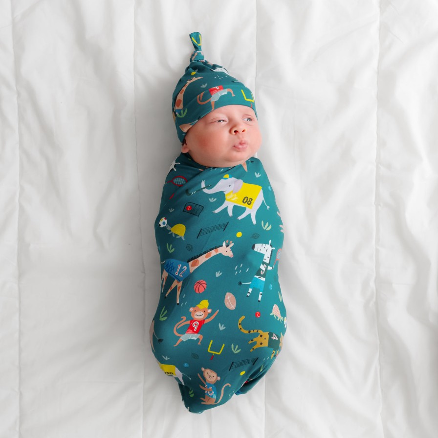 Sleep Little Sleepies Layette | Jungle Gym Bamboo Viscose Swaddle + Hat Set Main Section