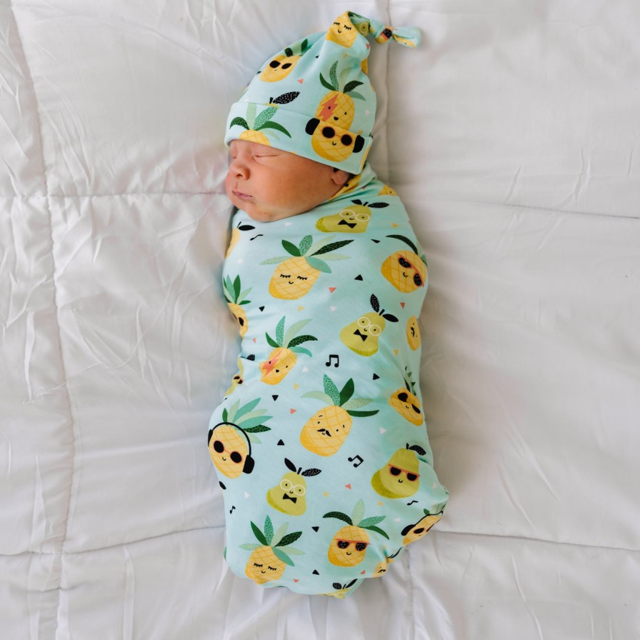 Sleep Little Sleepies Layette | Pineapple Jams Bamboo Viscose Swaddle + Hat Set Main Section