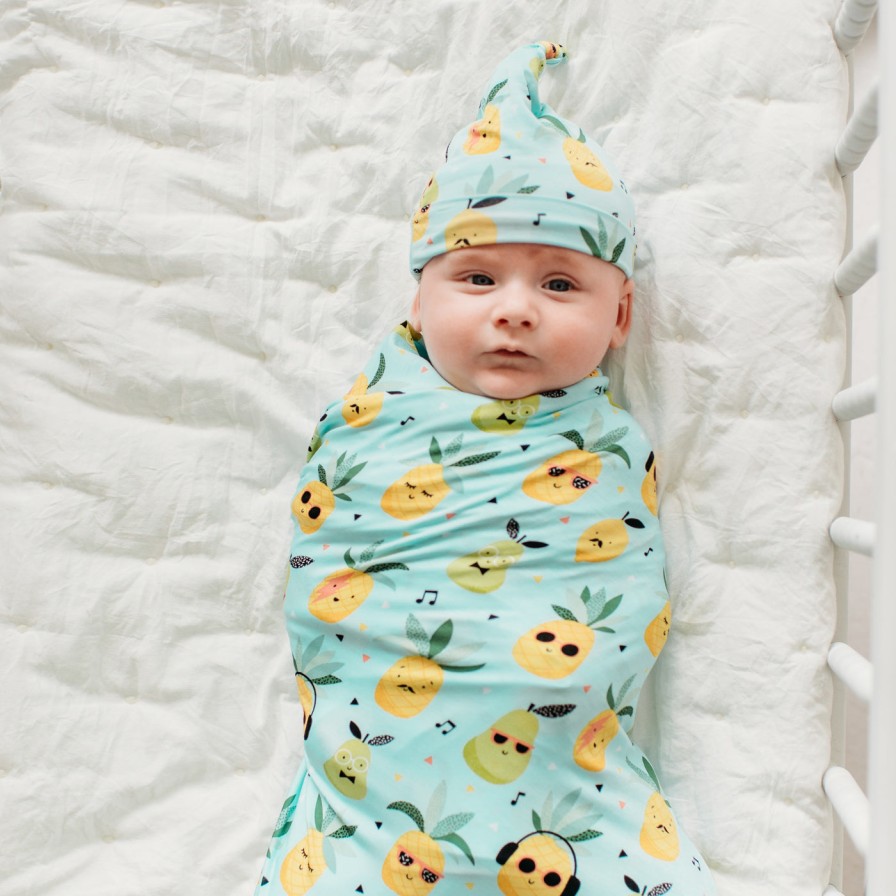 Sleep Little Sleepies Layette | Pineapple Jams Bamboo Viscose Swaddle + Hat Set Main Section