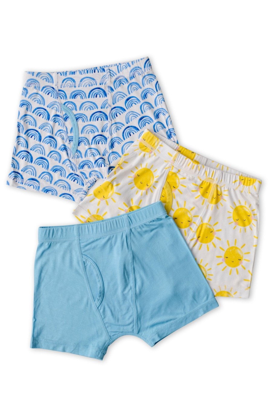 Play Little Sleepies Underwear | Meet Our Kids Undies Blue Rainbows, Sunshine & Sky Blue