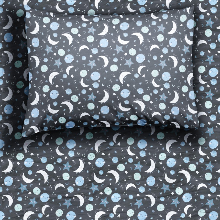 Sleep Little Sleepies Crib Sheets & Twin Sheets | Blue To The Moon & Back Twin Sheet Set Main Section