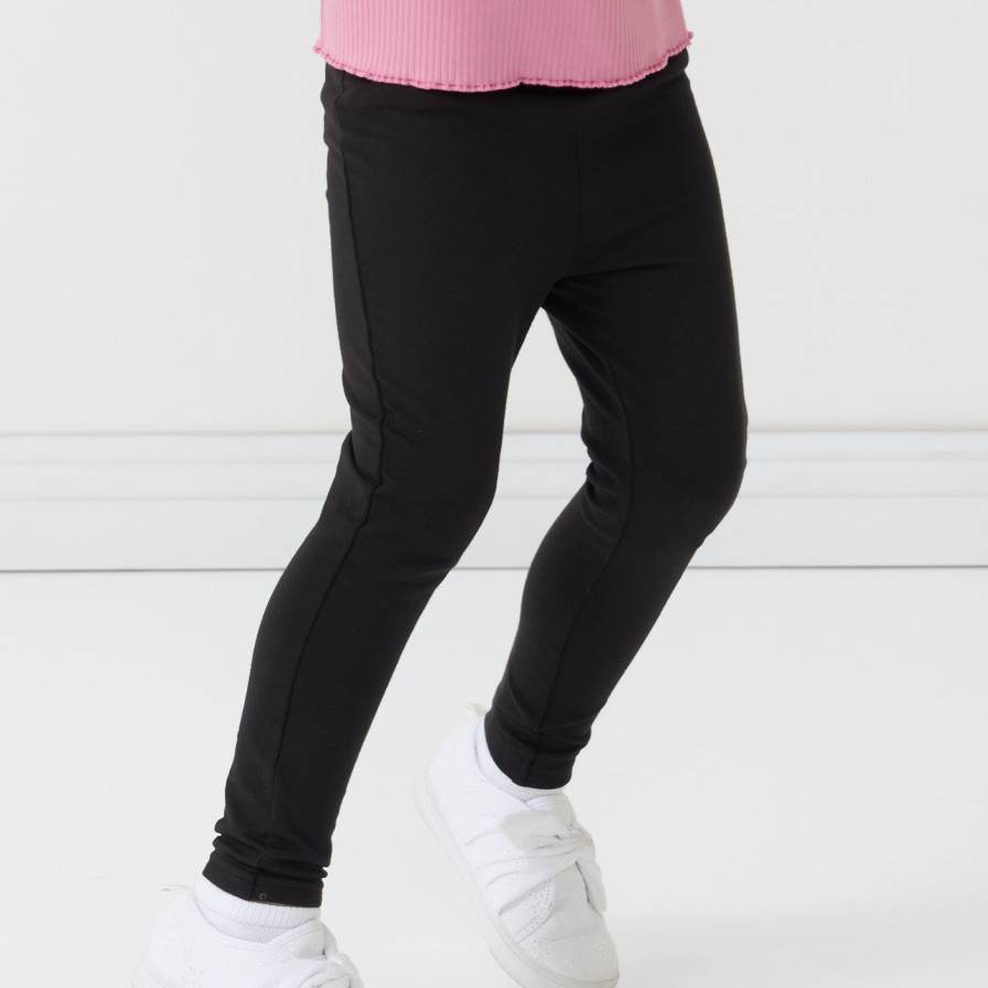 Play Little Sleepies Bottoms | Black Cozy Legging Main Section