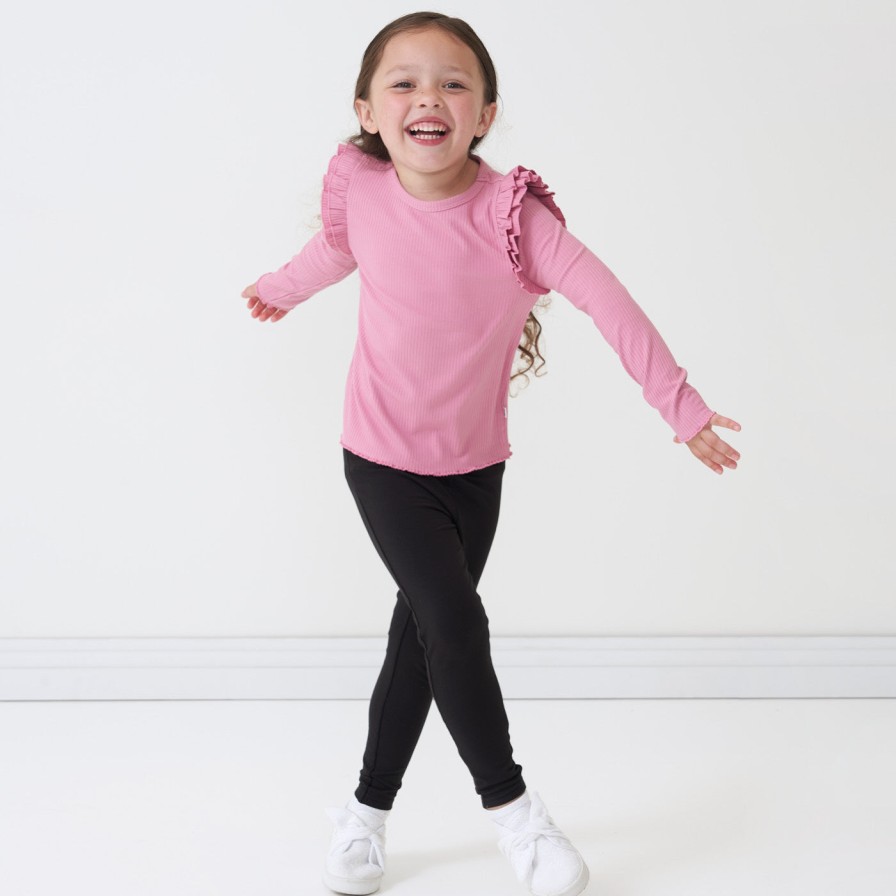 Play Little Sleepies Bottoms | Black Cozy Legging Main Section