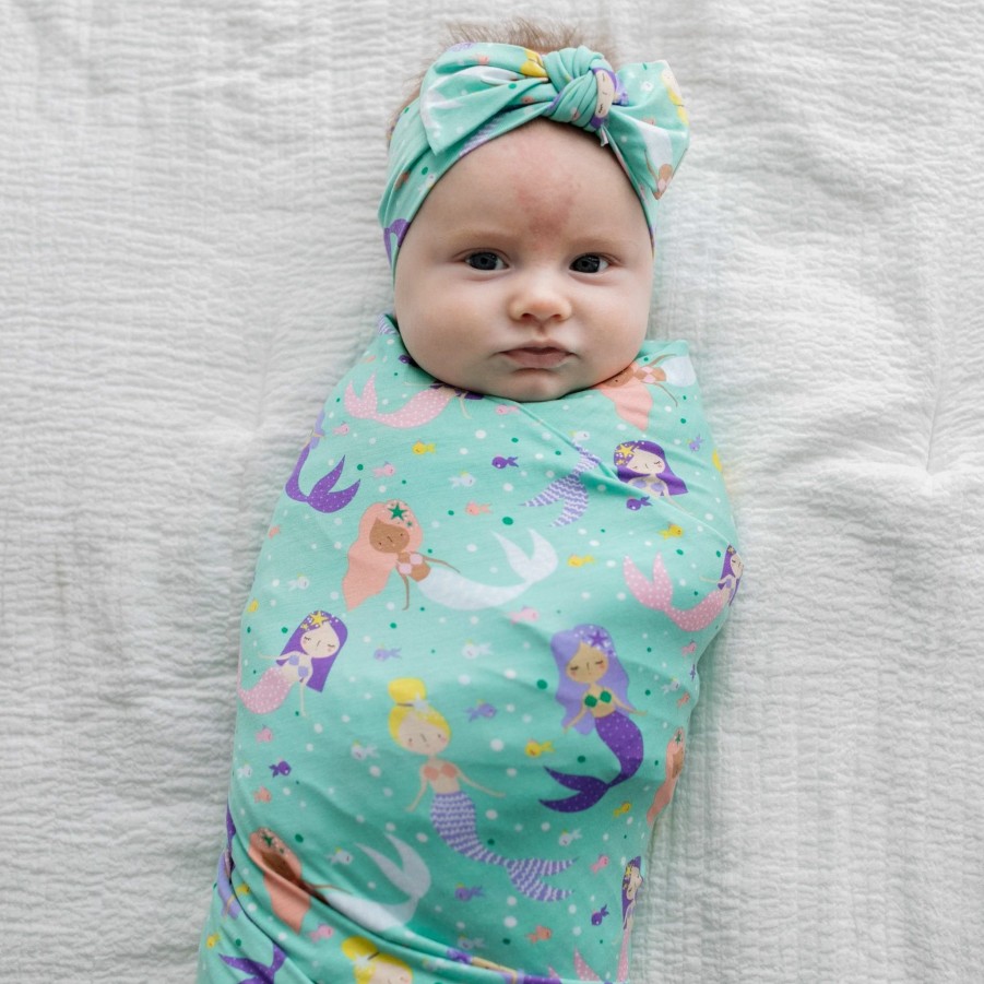 Sleep Little Sleepies Layette | Mermaid Magic Swaddle & Headband Set Main Section