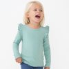 Play Little Sleepies Tops & Sweaters | Aqua Mist Long Sleeve Flutter Lettuce Tee Main Section