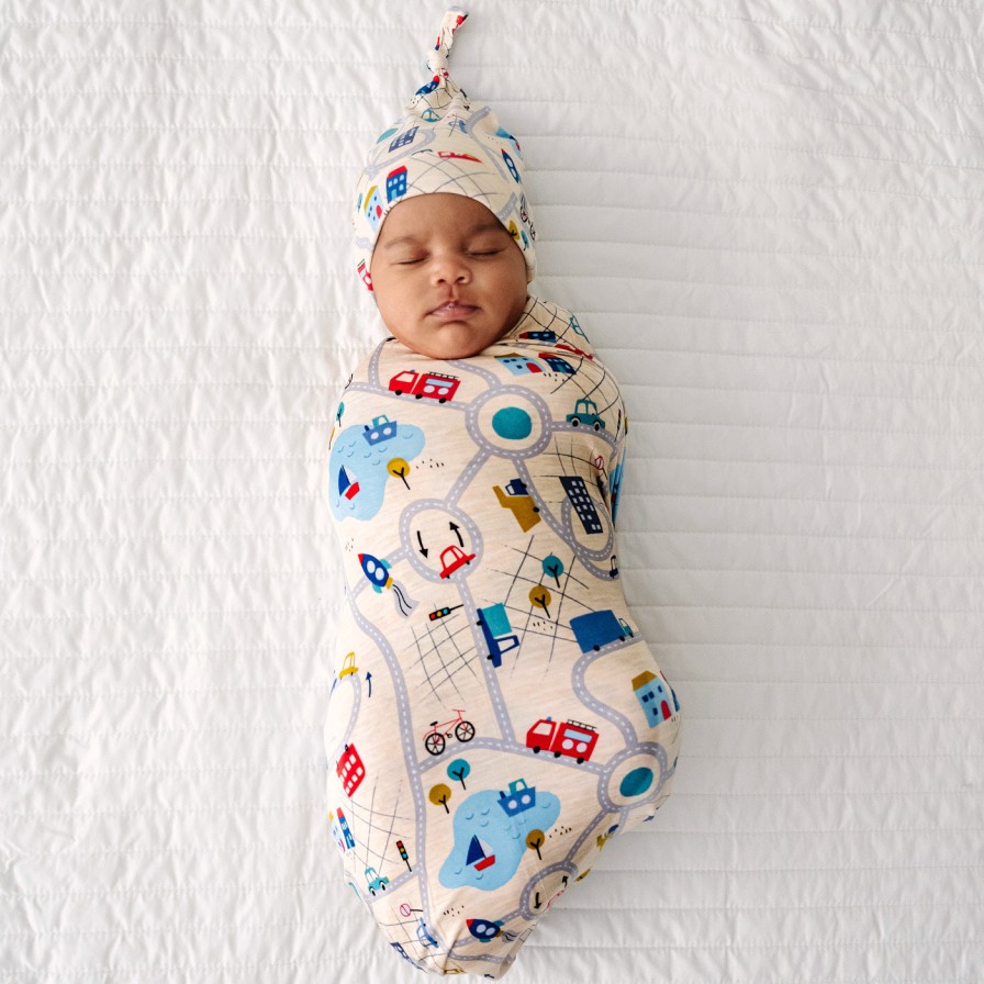 Sleep Little Sleepies Layette | Road Trip Swaddle & Hat Set Main Section