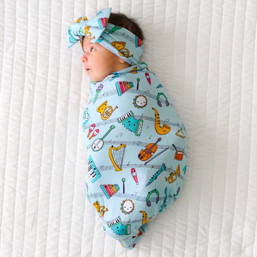 Sleep Little Sleepies Layette | Play Along Swaddle & Luxe Bow Headband Set Main Section