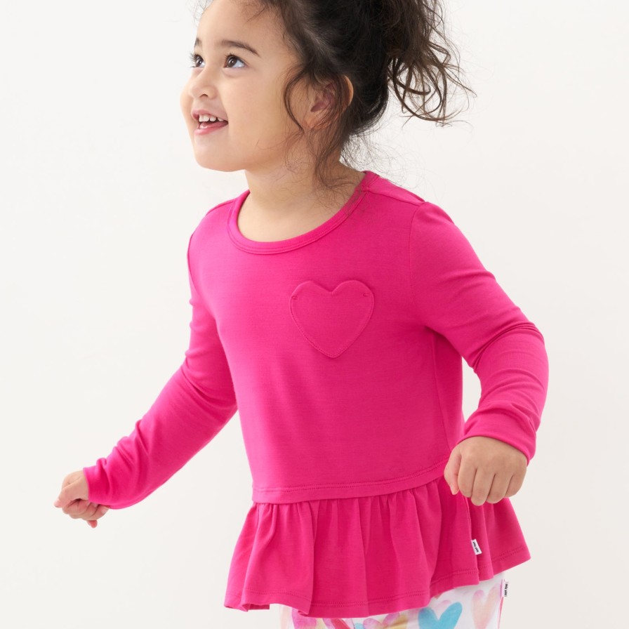 Play Little Sleepies Tops & Sweaters | Pink Punch Peplum Tee Main Section